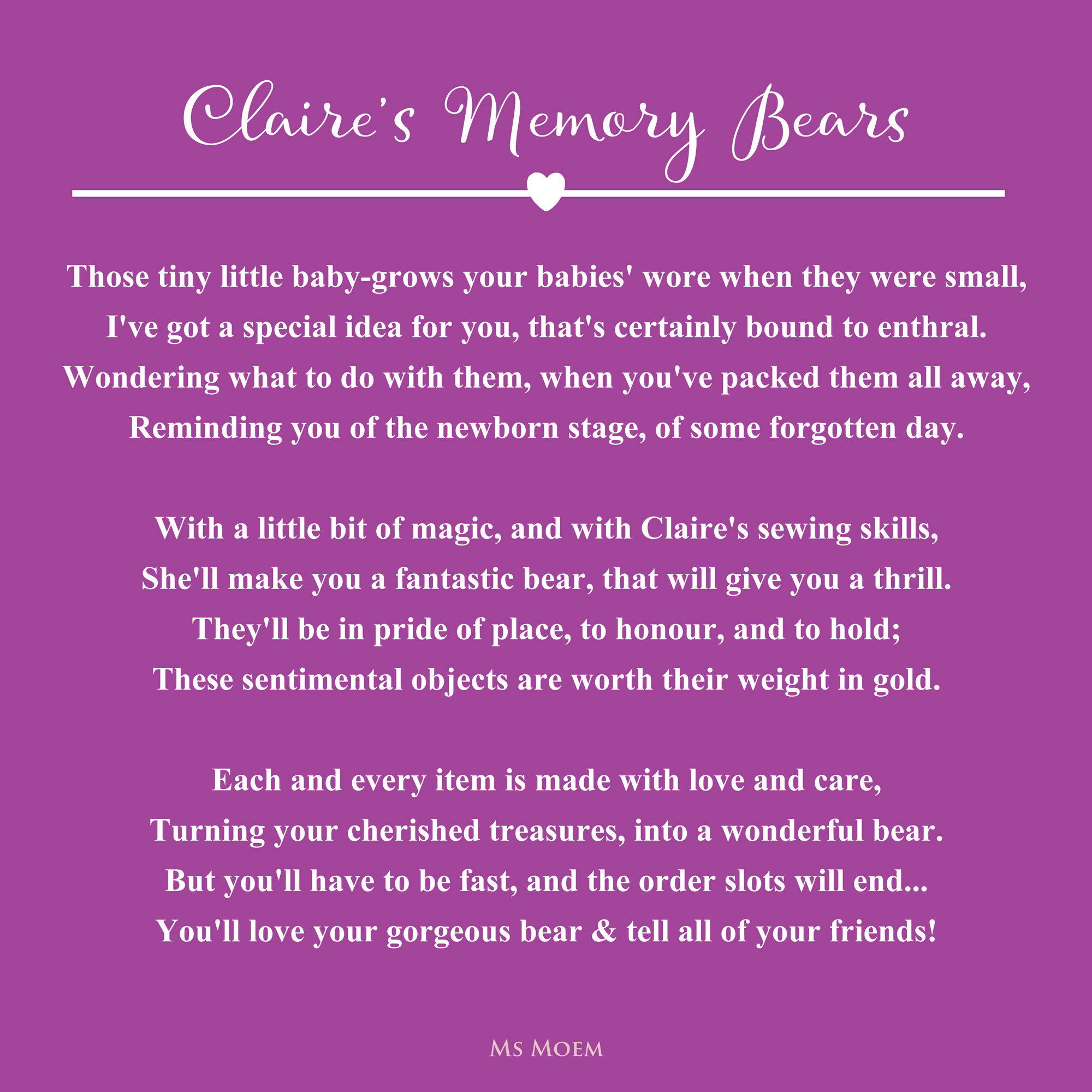 Ms Moem Archives | Ms Moem | Poems. Life. Etc. for Printable Memory Bear Poem