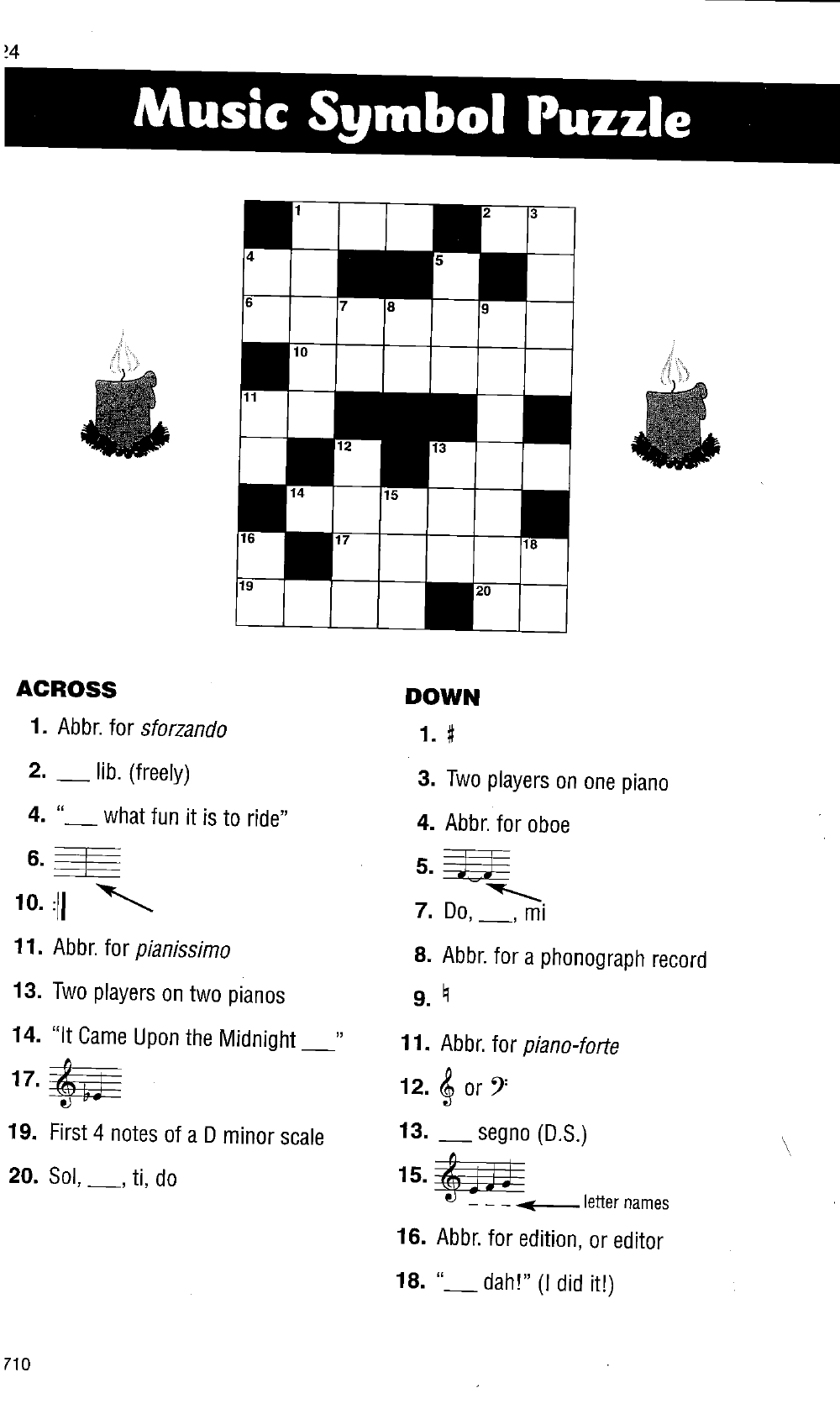 Music Crossword Puzzle – Printable Coloring Pages. Free throughout Music Crossword Puzzle Printable