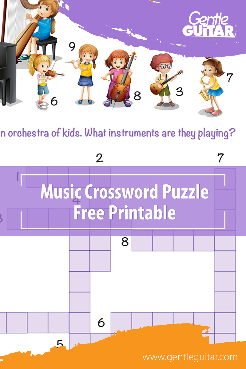 Music Crossword Puzzles Printable - Orchestra Kids • Gentle Guitar™ inside Music Crossword Puzzle Printable