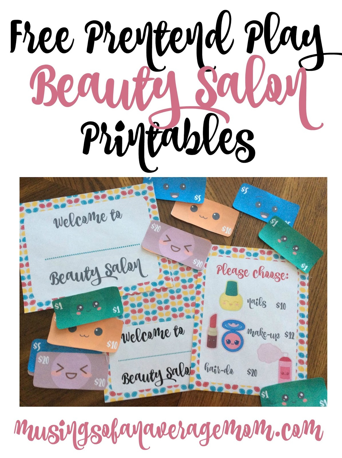 Musings Of An Average Mom: Beauty Salon Printables for Hair Salon Dramatic Play Free Printables