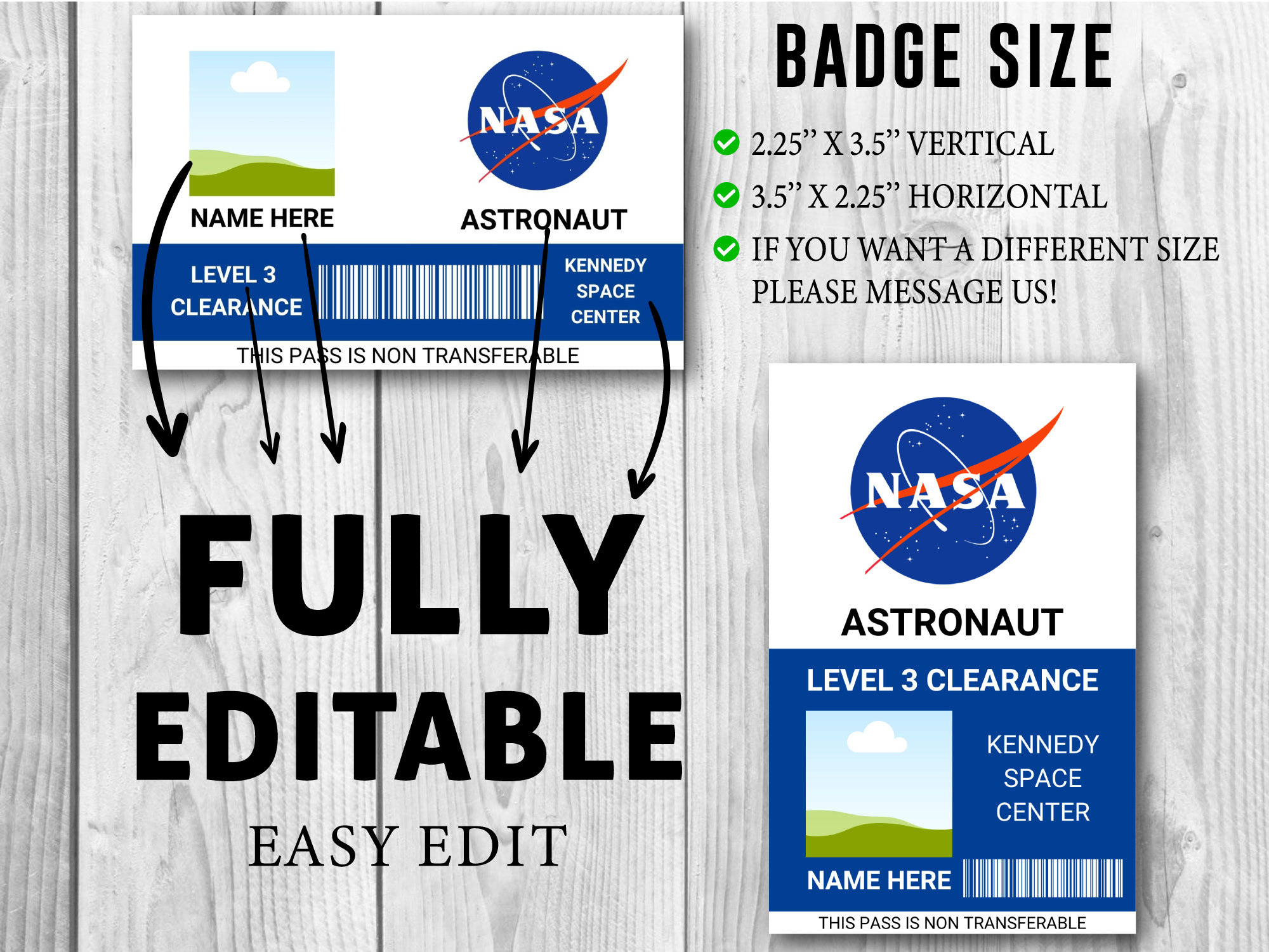 Nasa Astronaut Id Badge Template , Name Badge, Space Astronaut intended for Free Printable Nasa Id Badge Template