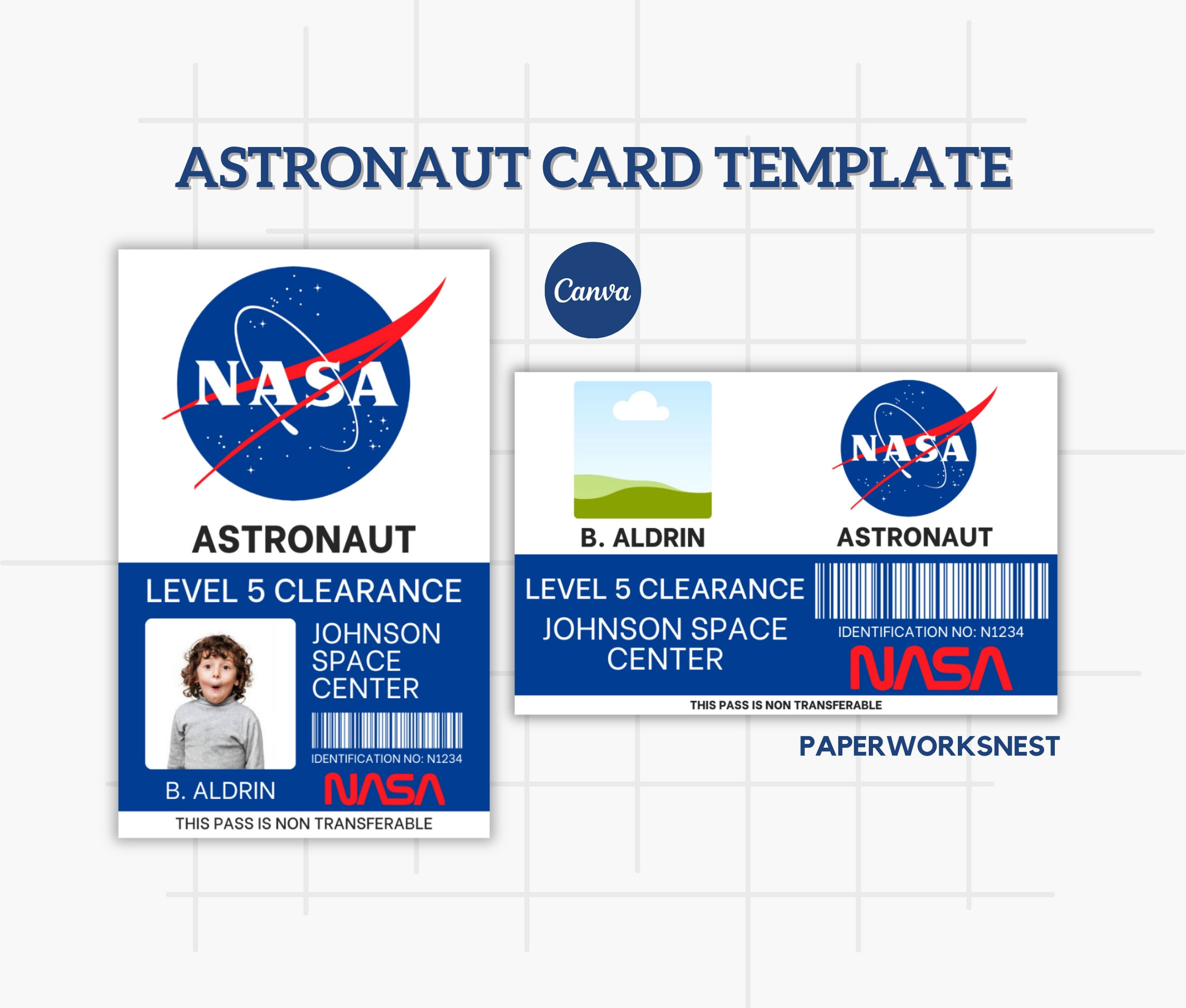 Nasa Astronaut Id Badge Vorlage, Namensschild, Space Astronaut inside Free Printable Nasa Id Badge Template