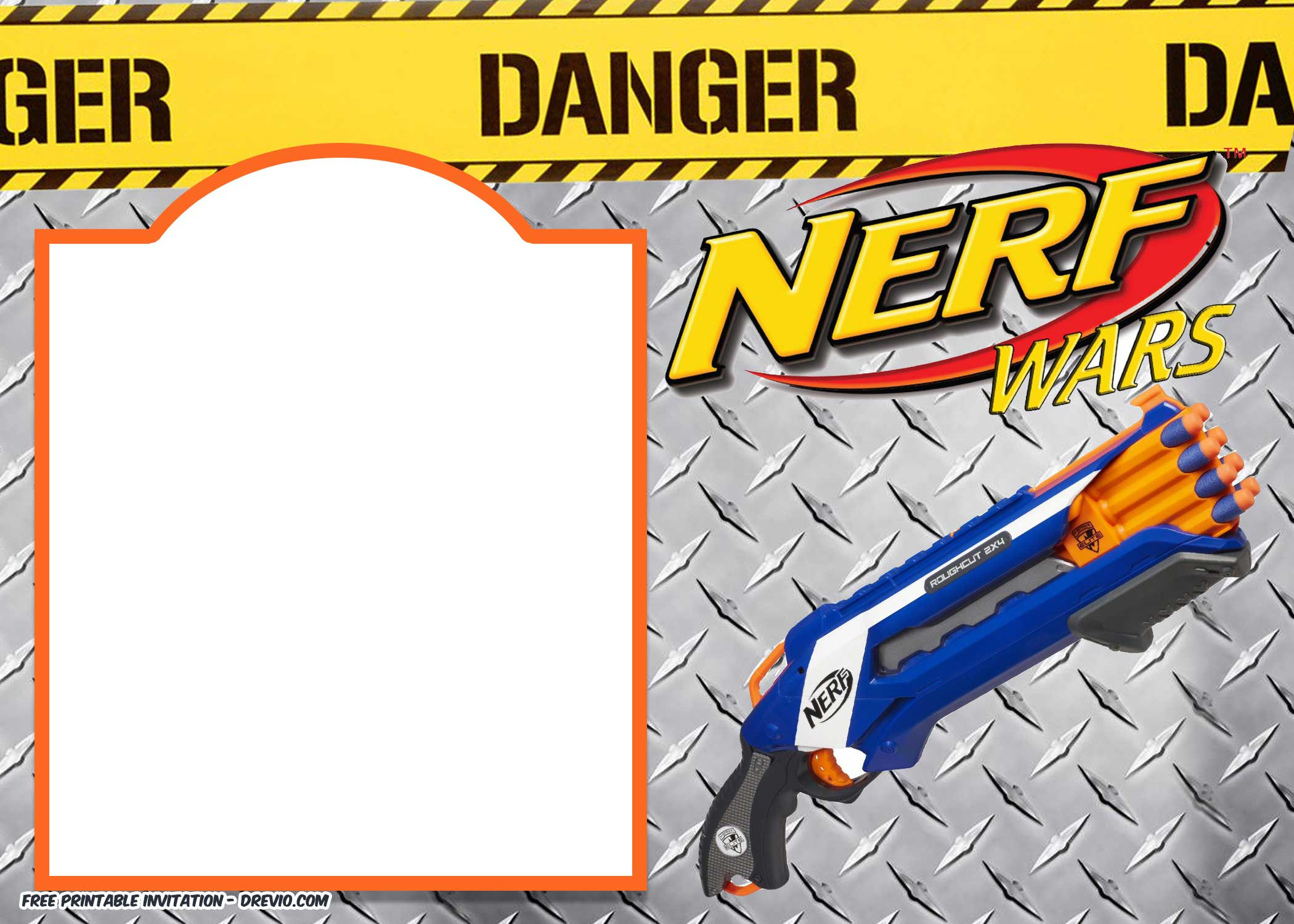 Nerf Gun Party Invitation Templates for Free Printable Nerf Invitations