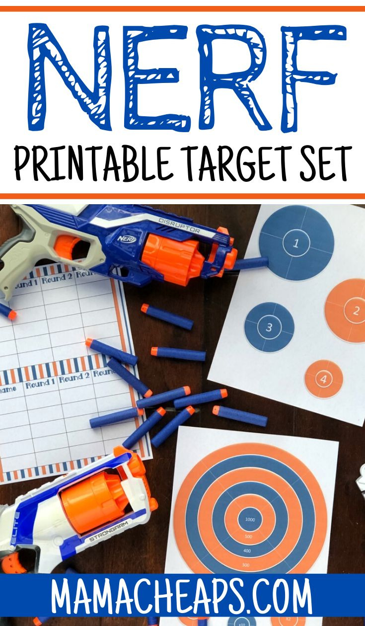 Nerf Printable Targets And Score Card regarding Free Printable Nerf Gun Targets