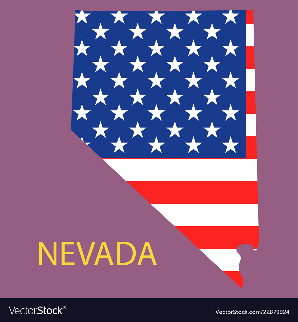 Nevada State Of America With Map Flag Print Vector Image in Nevada State Flag Printable