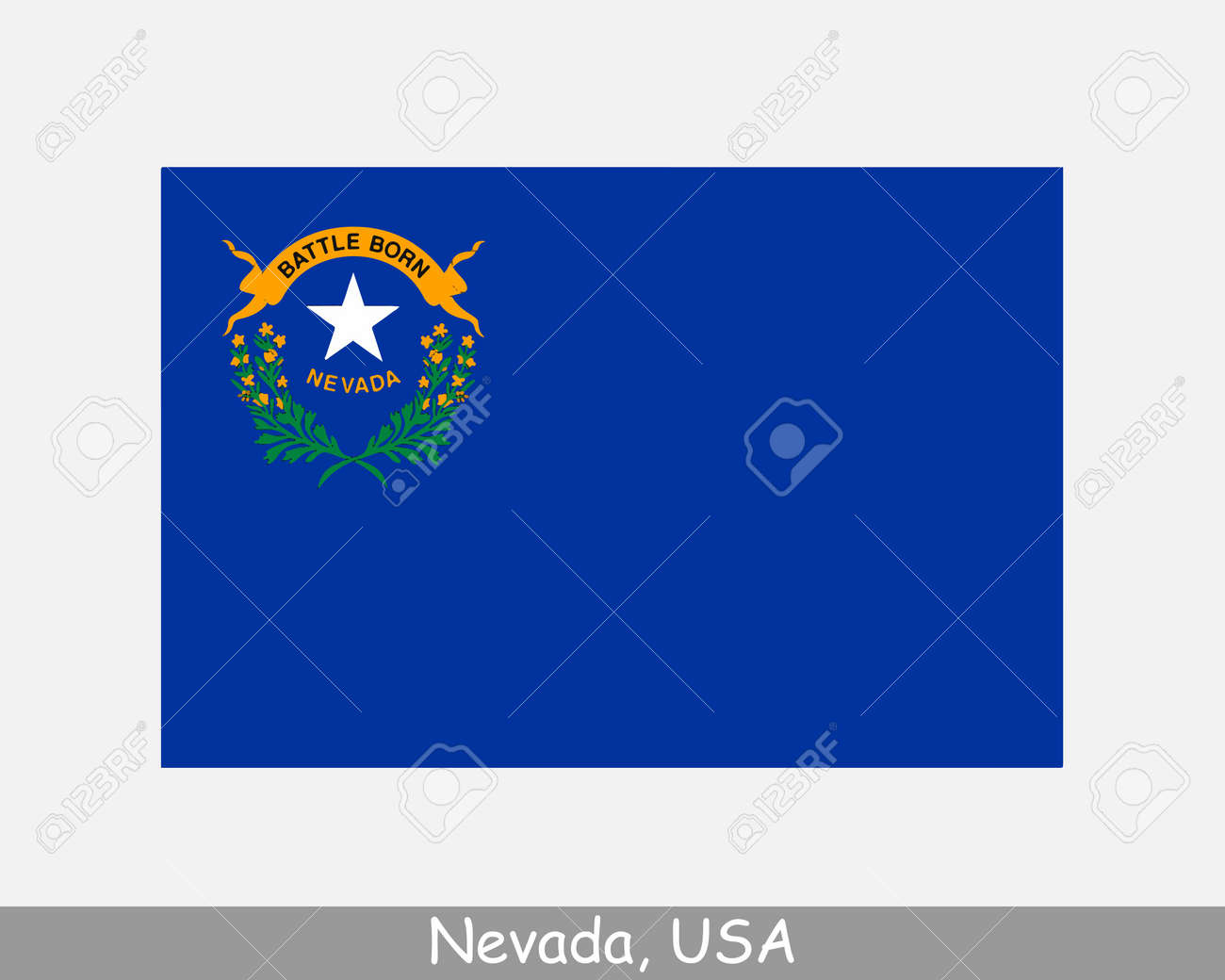 Nevada Usa-Staatsflagge. Flagge Von Nv, Usa Isoliert Auf Weißem within Nevada State Flag Printable