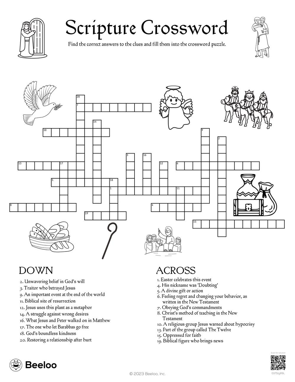 New Testament-Themed Crossword Puzzles • Beeloo Printable Crafts pertaining to Christian Crossword Puzzles Printable