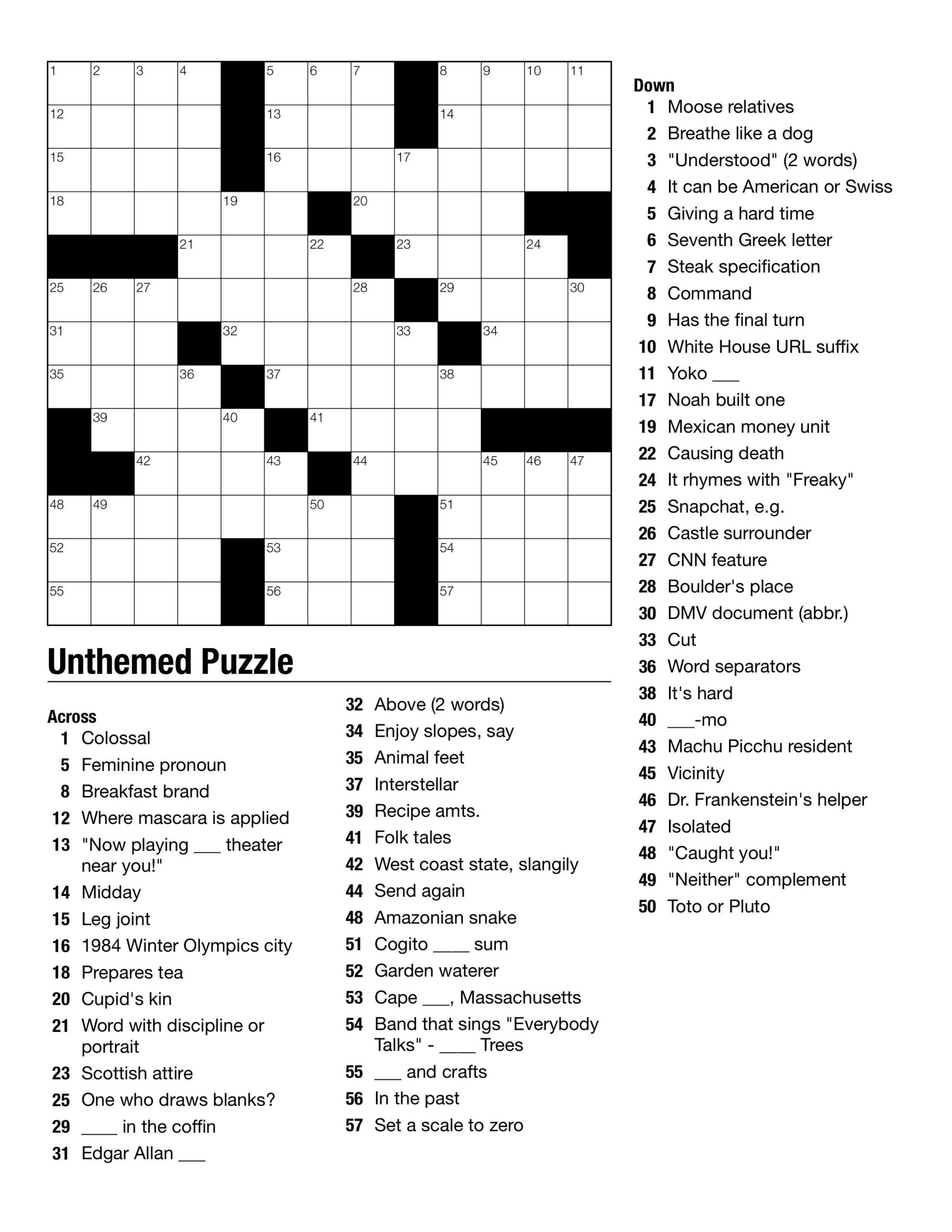 Newsday Crossword - Trending News in Newsday Crossword Solution Today Free Printable