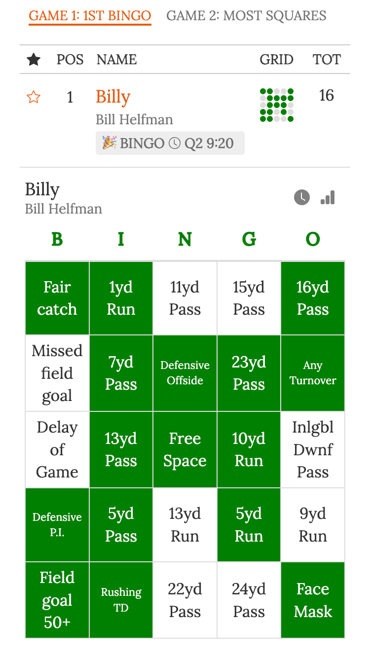 Nfl Football Bingo Online, Auto Scoring, Free Card Generation with regard to Football Bingo Card Generator