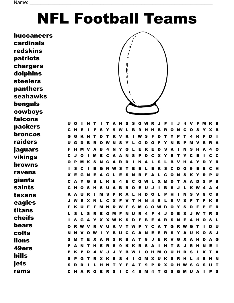 Nfl Football Teams Word Search - Wordmint throughout Nfl Word Search Printable