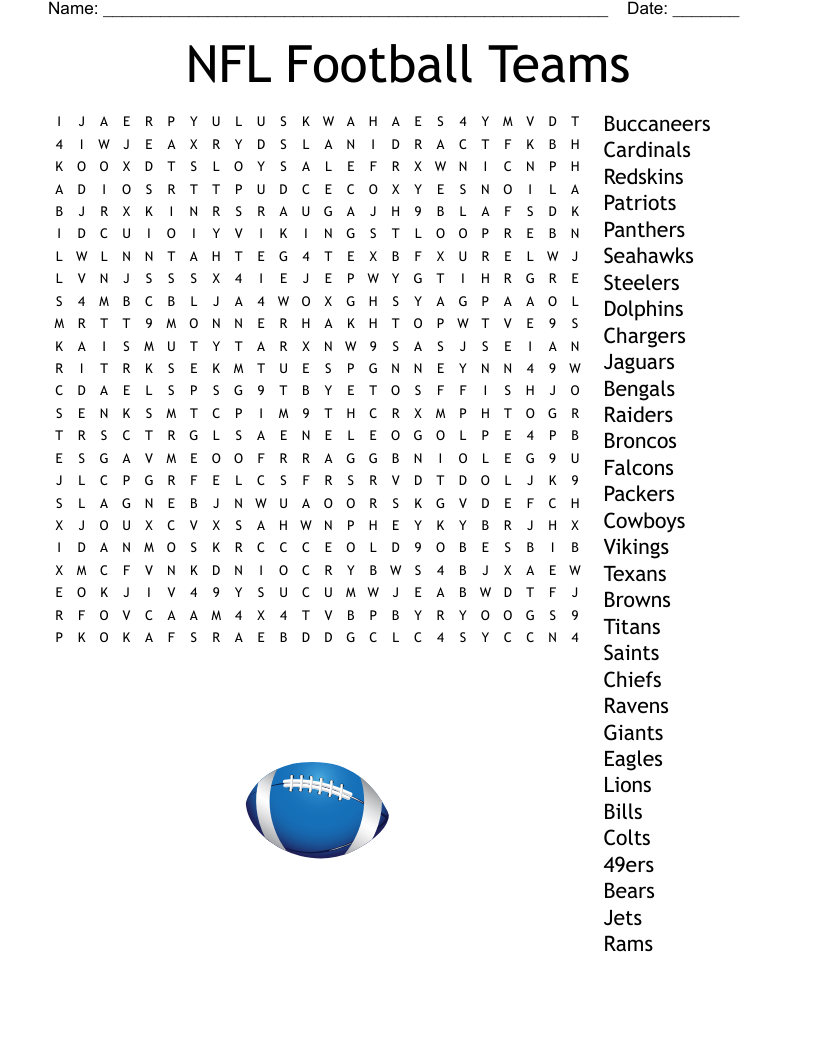 Nfl Teams Word Search - Wordmint pertaining to Nfl Word Search Printable