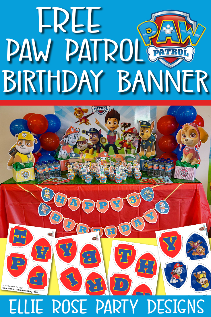 No.1 Best Free Paw Patrol Birthday Banner Printables regarding Paw Patrol Free Birthday Printables