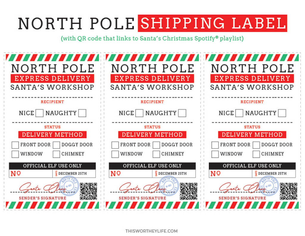 North Pole Shipping Label for Free Printable North Pole Shipping Label