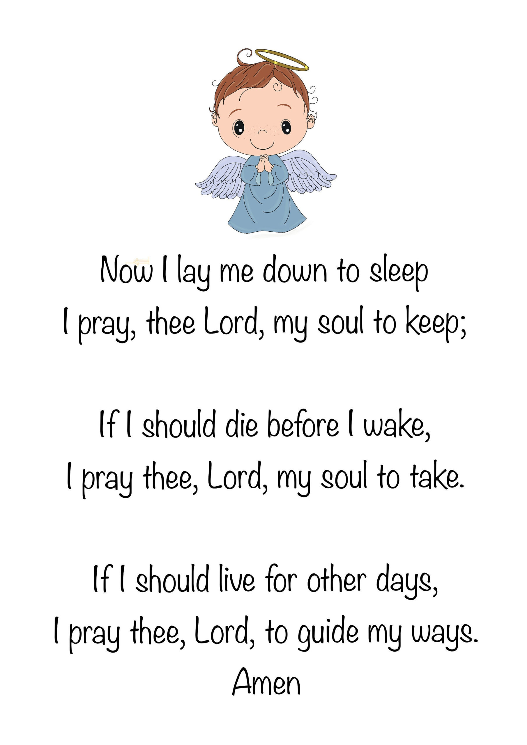 Now I Lay Me Down To Sleep - Etsy pertaining to Printable Now I Lay Me Down To Sleep Prayer