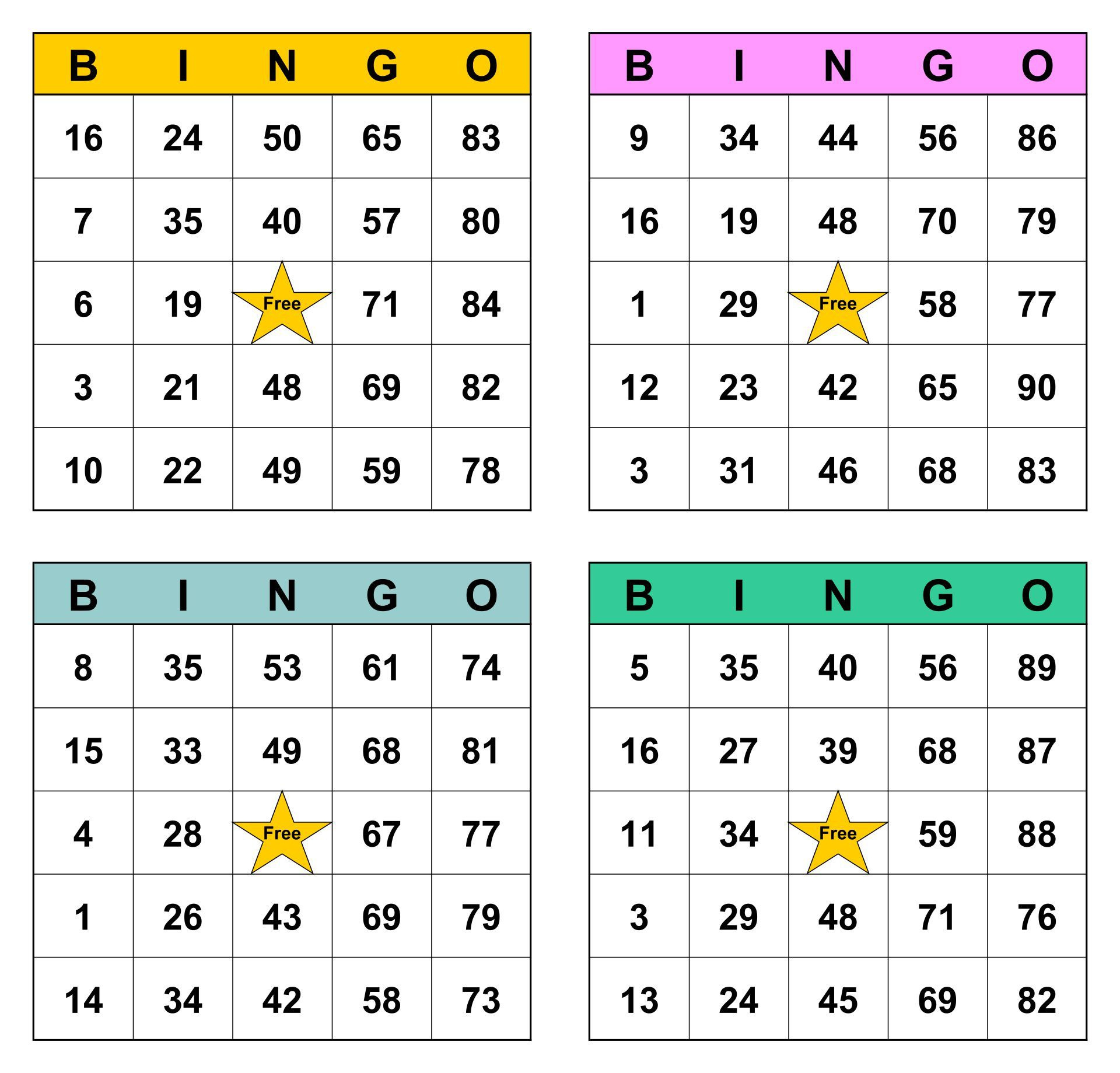 Number Bingo Cards - 10 Free Pdf Printables | Printablee in Printable Bingo Cards 4 Per Page