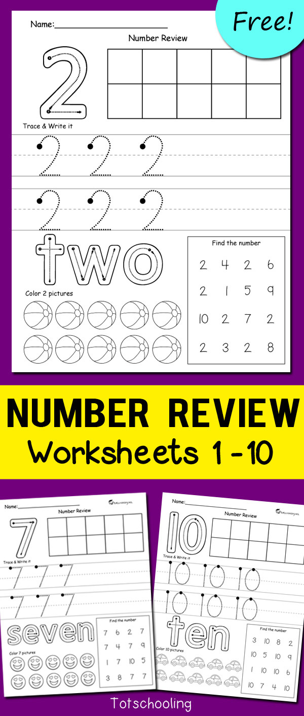 Number Review Worksheets | Totschooling - Toddler, Preschool throughout Totschooling Net Free Printables