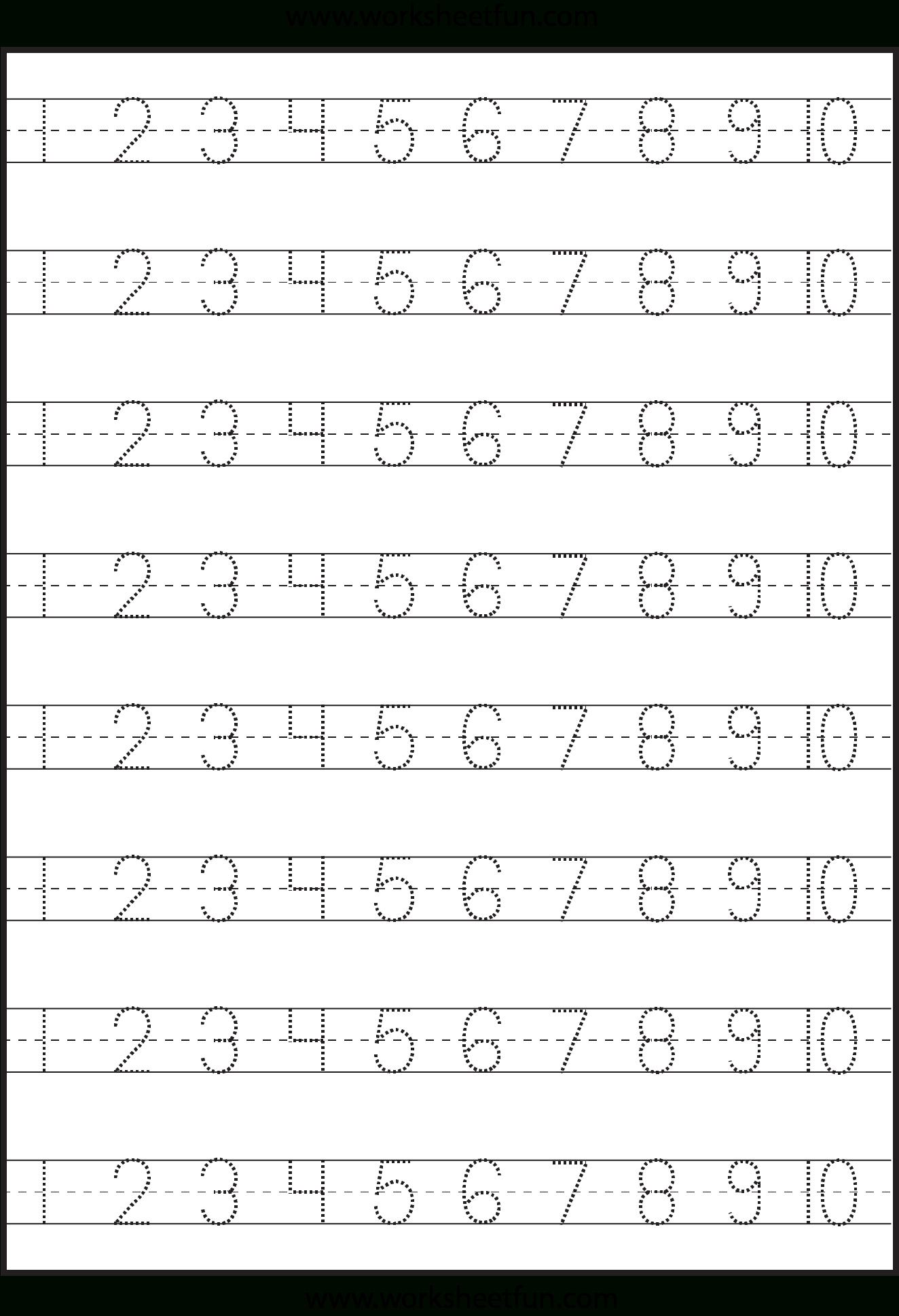 Number Tracing – 1-10 – Worksheet / Free Printable Worksheets for Practice Writing Numbers Worksheet Printable