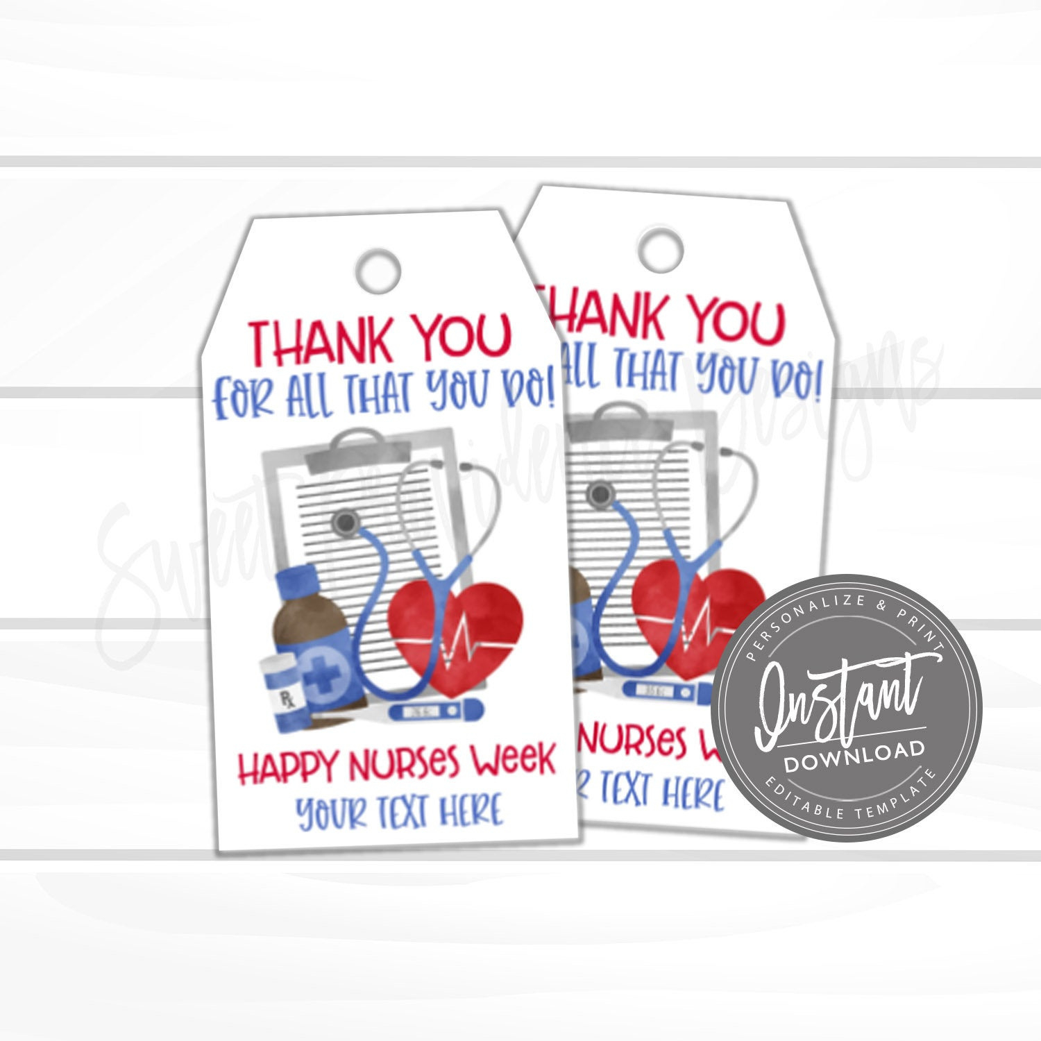 Nurse Appreciation Gift Tag, Thank You Favor Tag Template, Diy regarding Free Printable Nurse Gift Tags