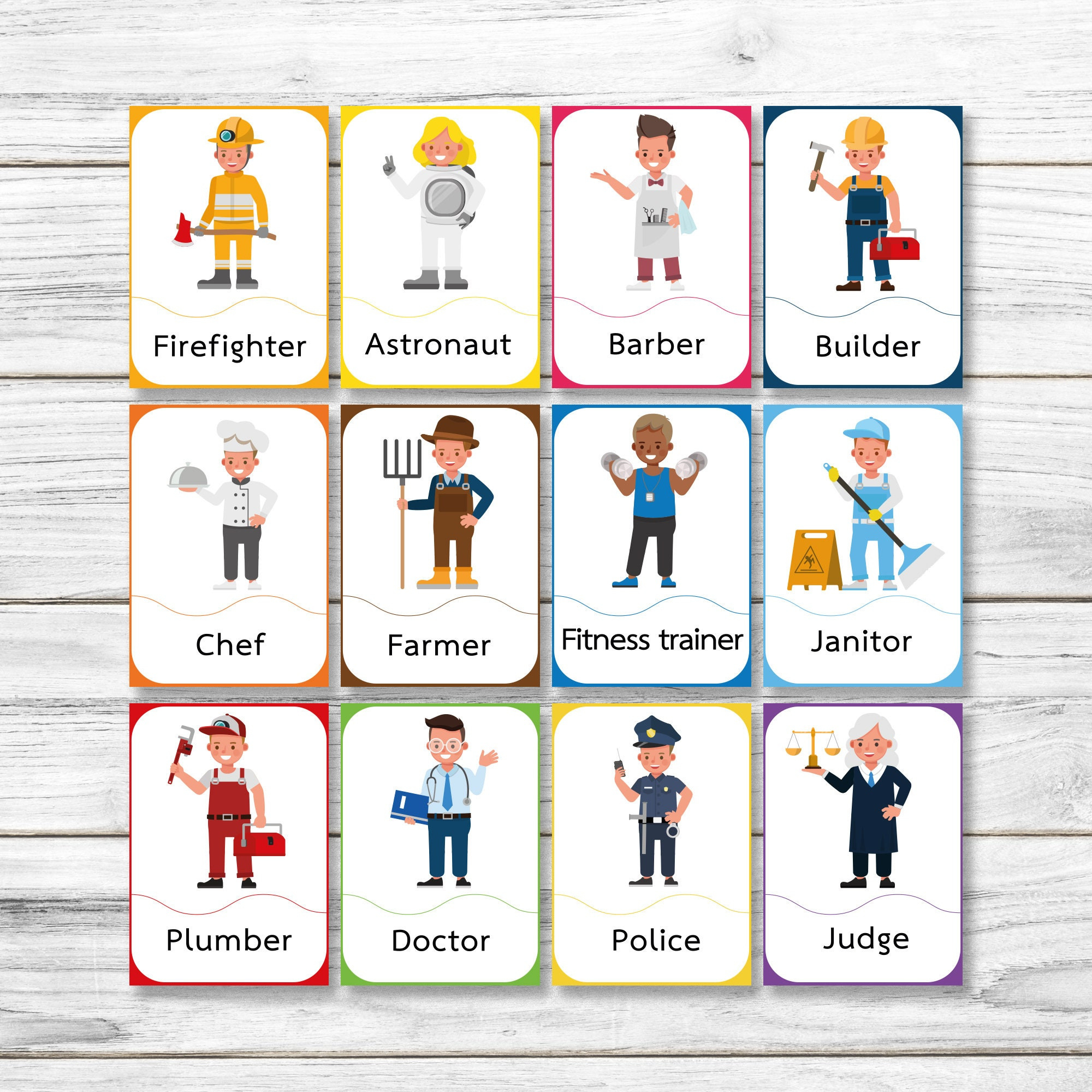 Occupations Digital Printable Flashcard Community Helpers pertaining to Free Printable Community Helpers Flashcards