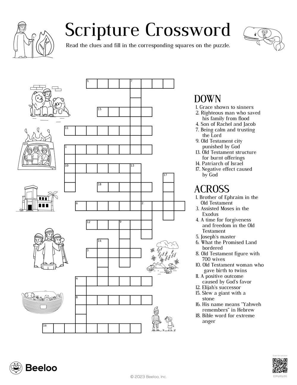 Old Testament-Themed Crossword Puzzles • Beeloo Printable Crafts regarding Bible Crosswords Printable