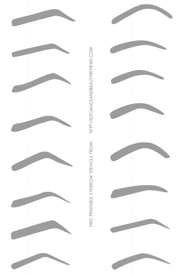 Online Eyebrow Stencils - 5 Free Pdf Printables | Printablee inside Printable Eyebrow Stencils Free