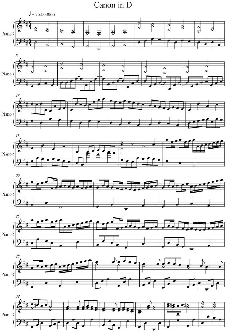 Pachelbel - Canon In D - Piano Version | Pdf with regard to Canon in D Piano Sheet Music Free Printable