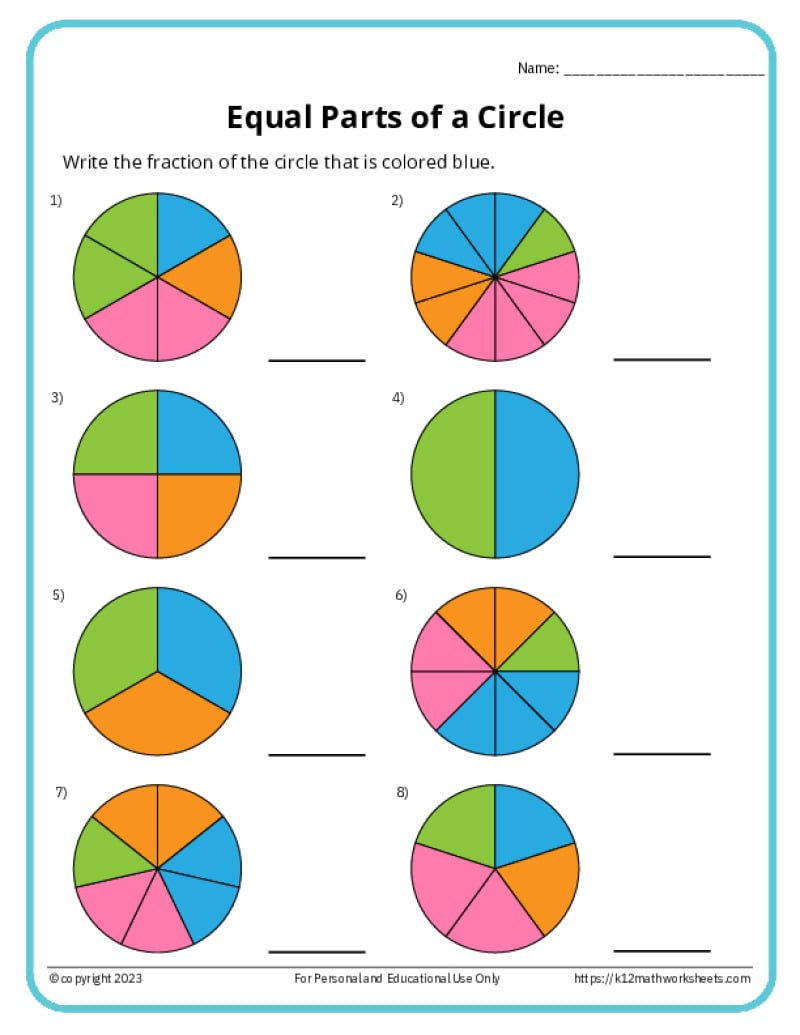 Partition Shapes - K12 Math Worksheets inside Printable Equal Parts Worksheet Printable