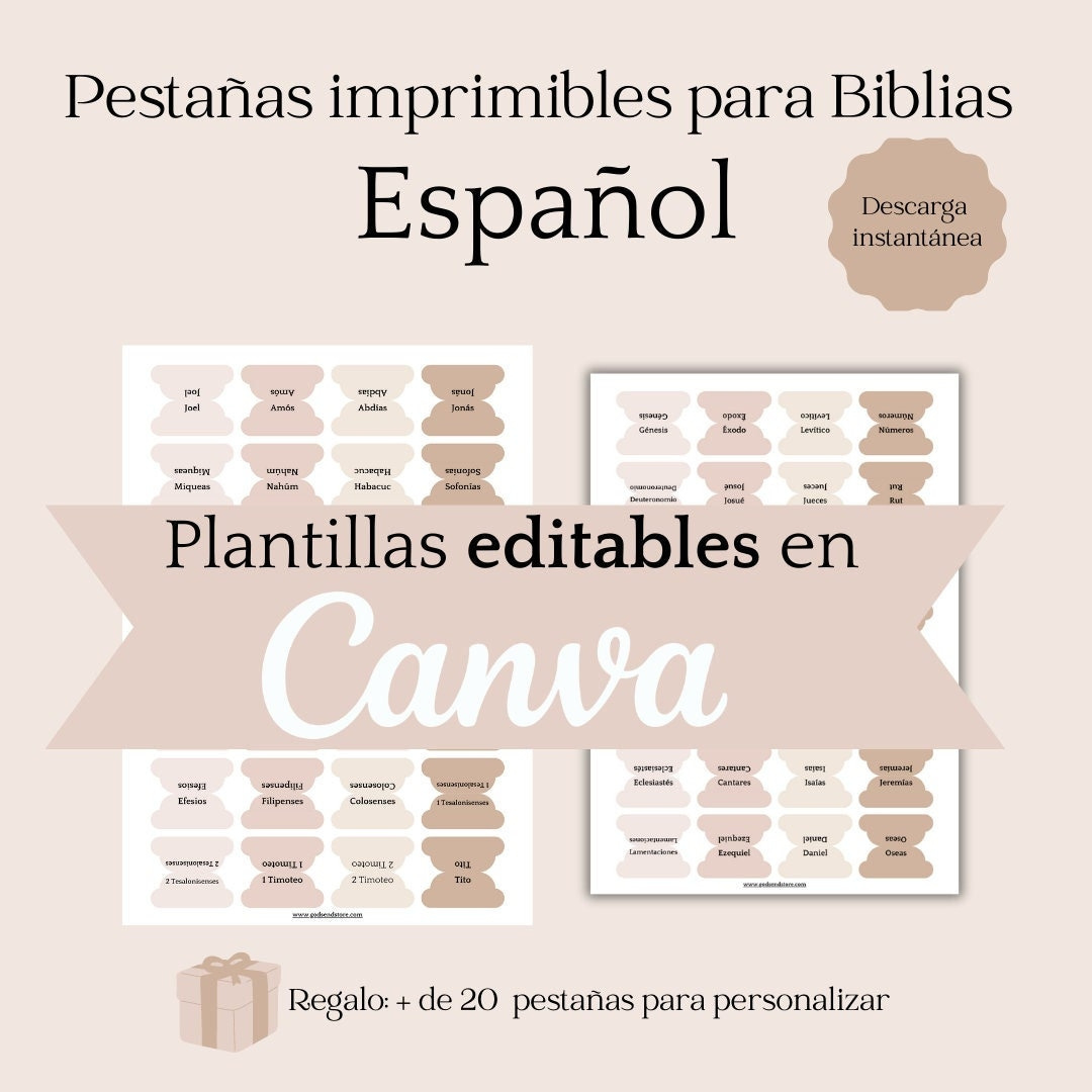 Pastel-Colored Bible Tabs In Spanish Download And Print Editable for Printable Bible Tab Template