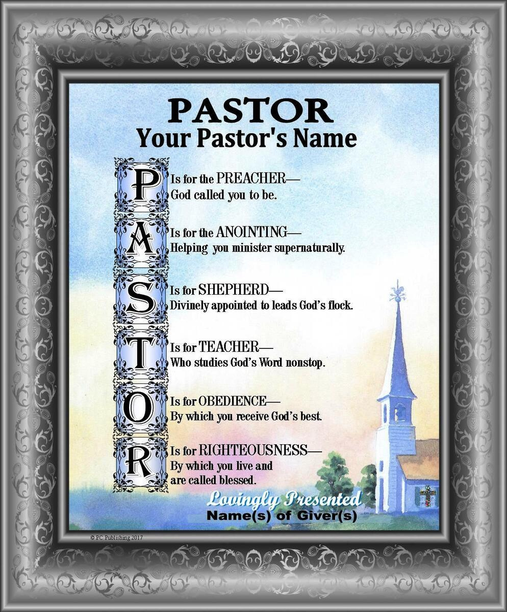 Pastor Anniversary Appreciation Personalized Name Poem Gift Thank with Free Printable Poems For Pastor Appreciation
