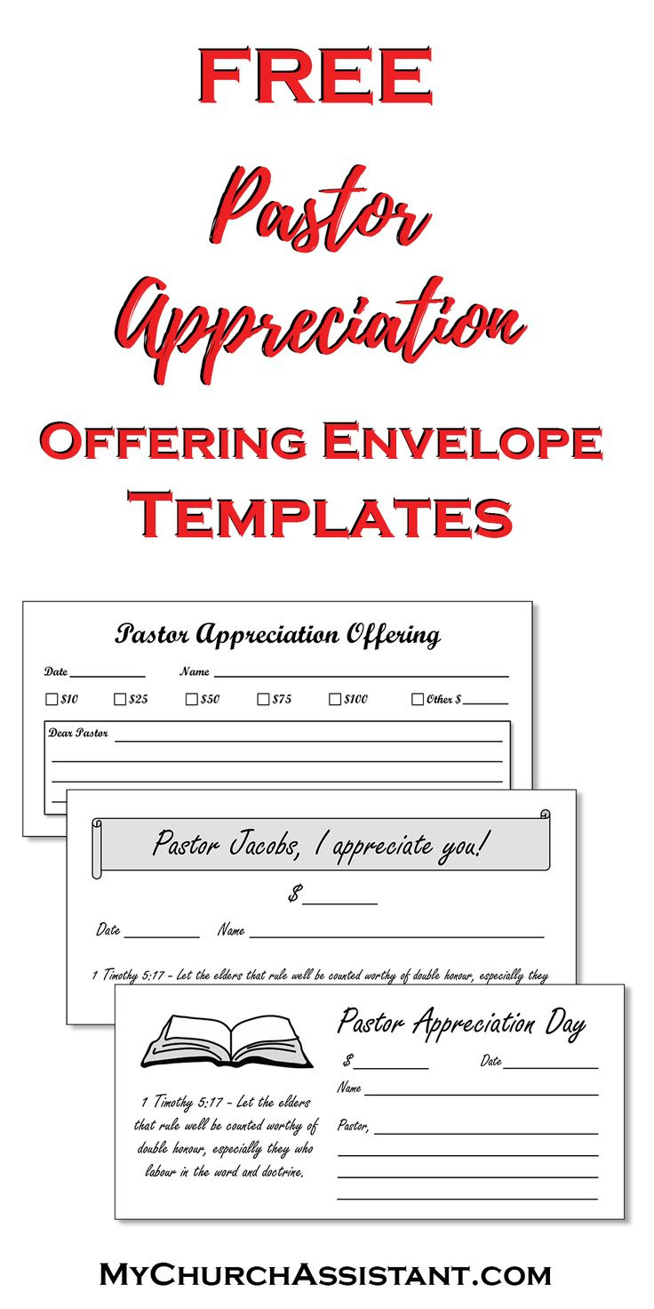 Pastor Appreciation Offering Envelope Templates - Ministry in Free Printable Skits For Pastor Appreciation Day