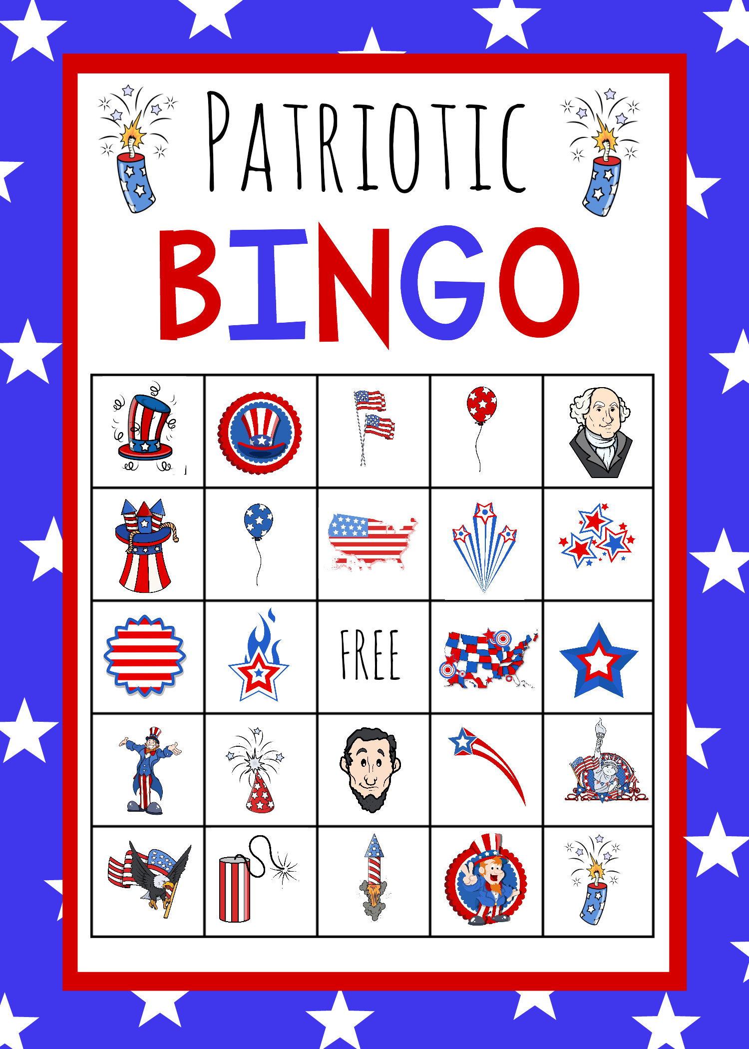 Patriotic 4Th Of July Bingo Game To Print pertaining to 4Th Of July Bingo Free Printable