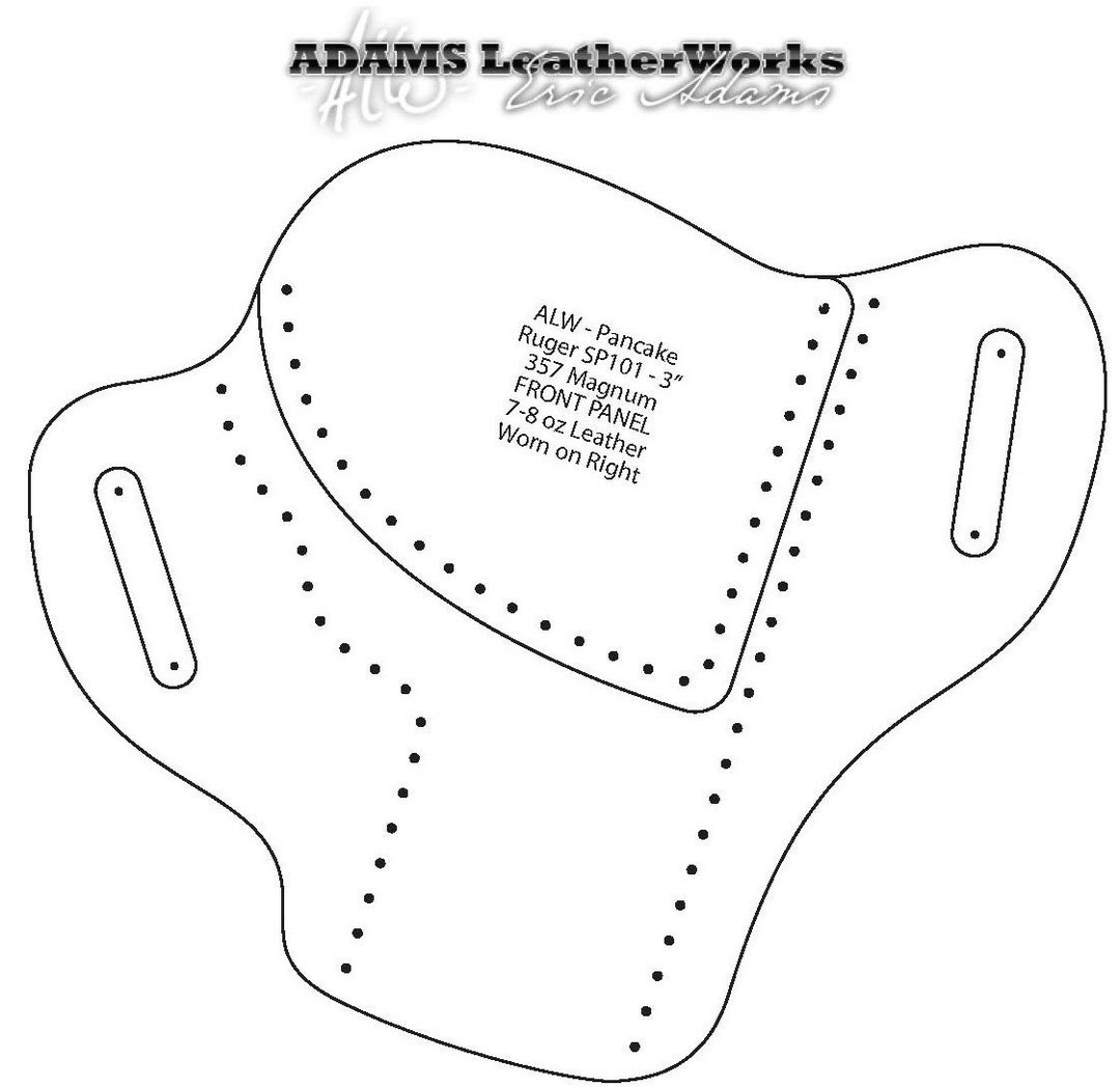 Pdf Digital Pattern Ruger Sp101 3 Pancake Style Leather Holster pertaining to Printable Gun Holster Template