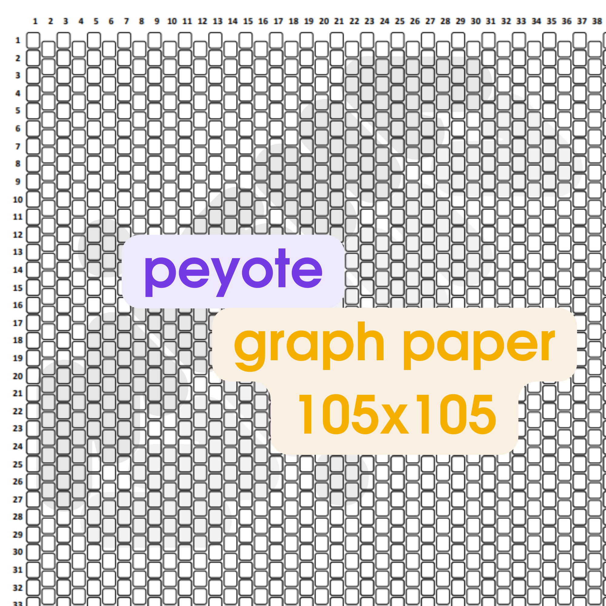 Peyote Graph Paper 105 Columns - Etsy inside Free Printable Peyote Stitch Graph Paper
