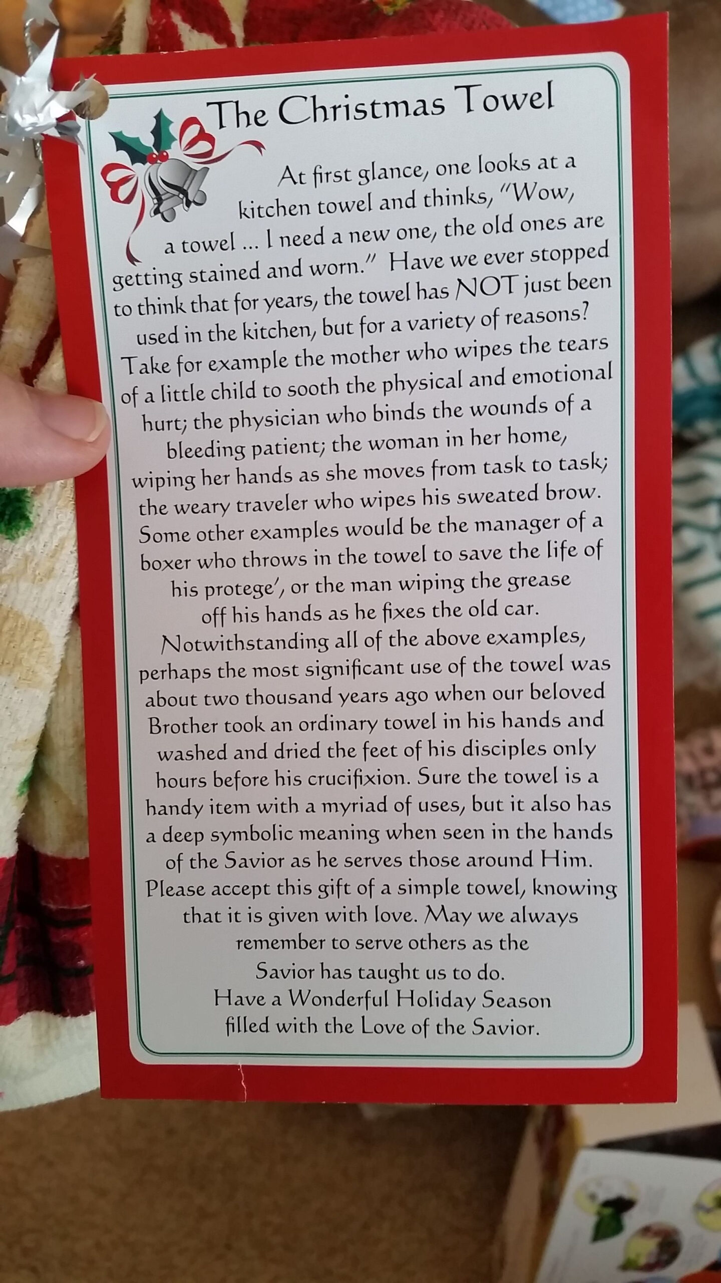 Pin Page for Christmas Towel Poem Free Printable