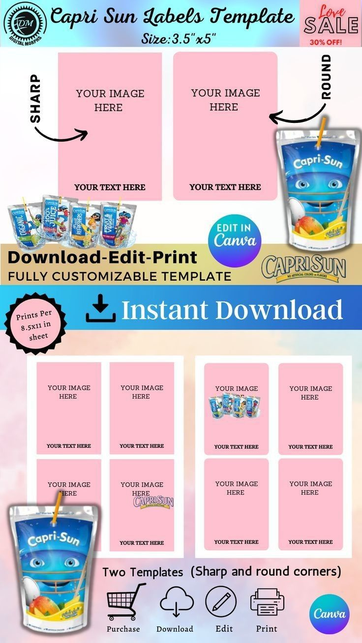 Pin Page in Printable Capri Sun Template Free