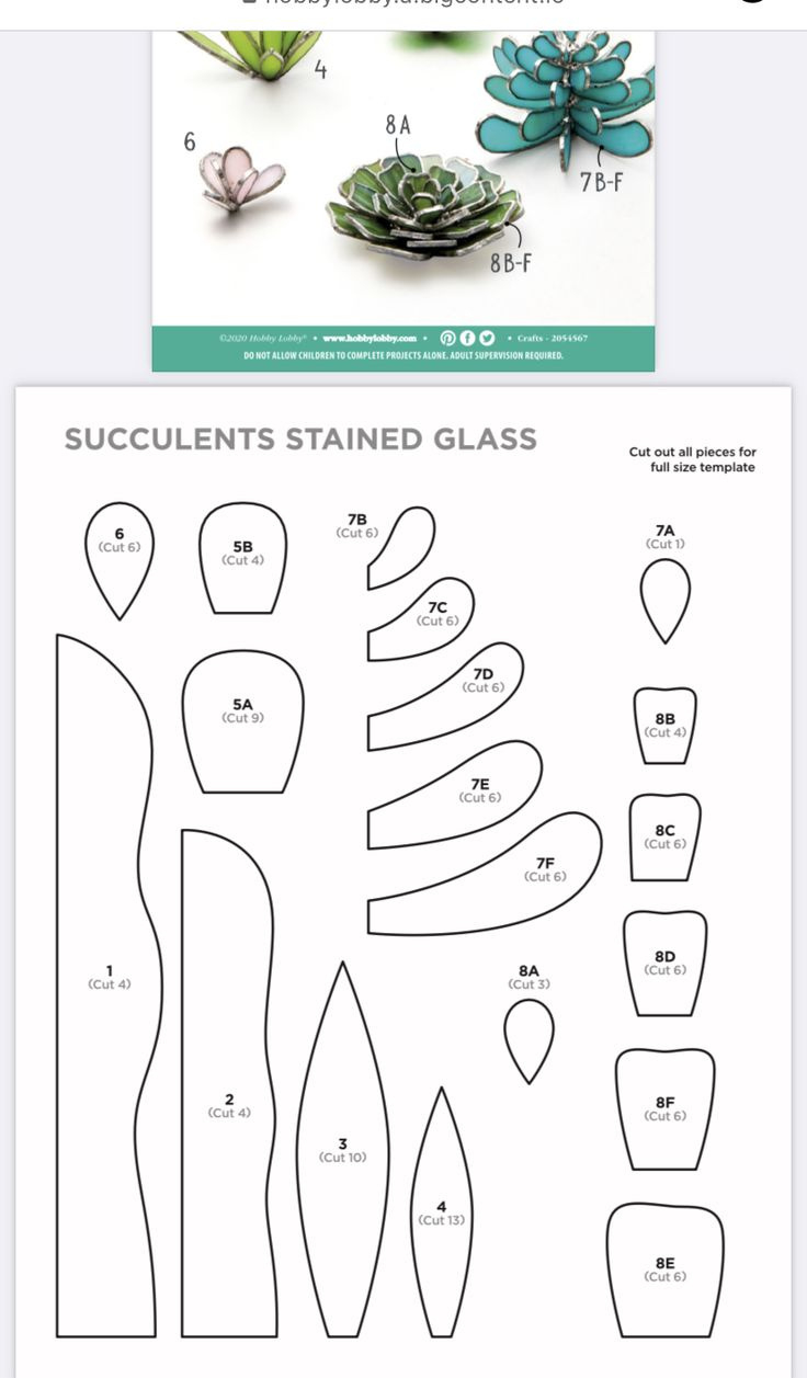 Pin Page in Printable Free Stained Glass Succulent Pattern