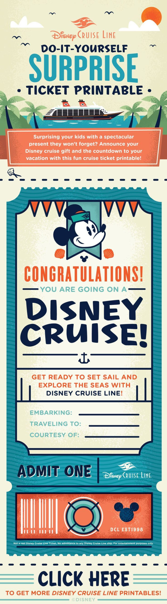 Pin Page intended for Free Printable Disney Cruise Ticket