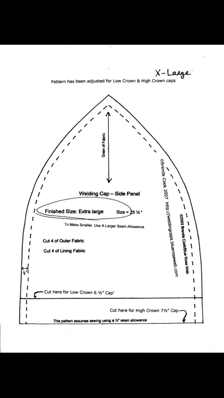 Pin Page intended for Free Printable Welders Cap Pattern