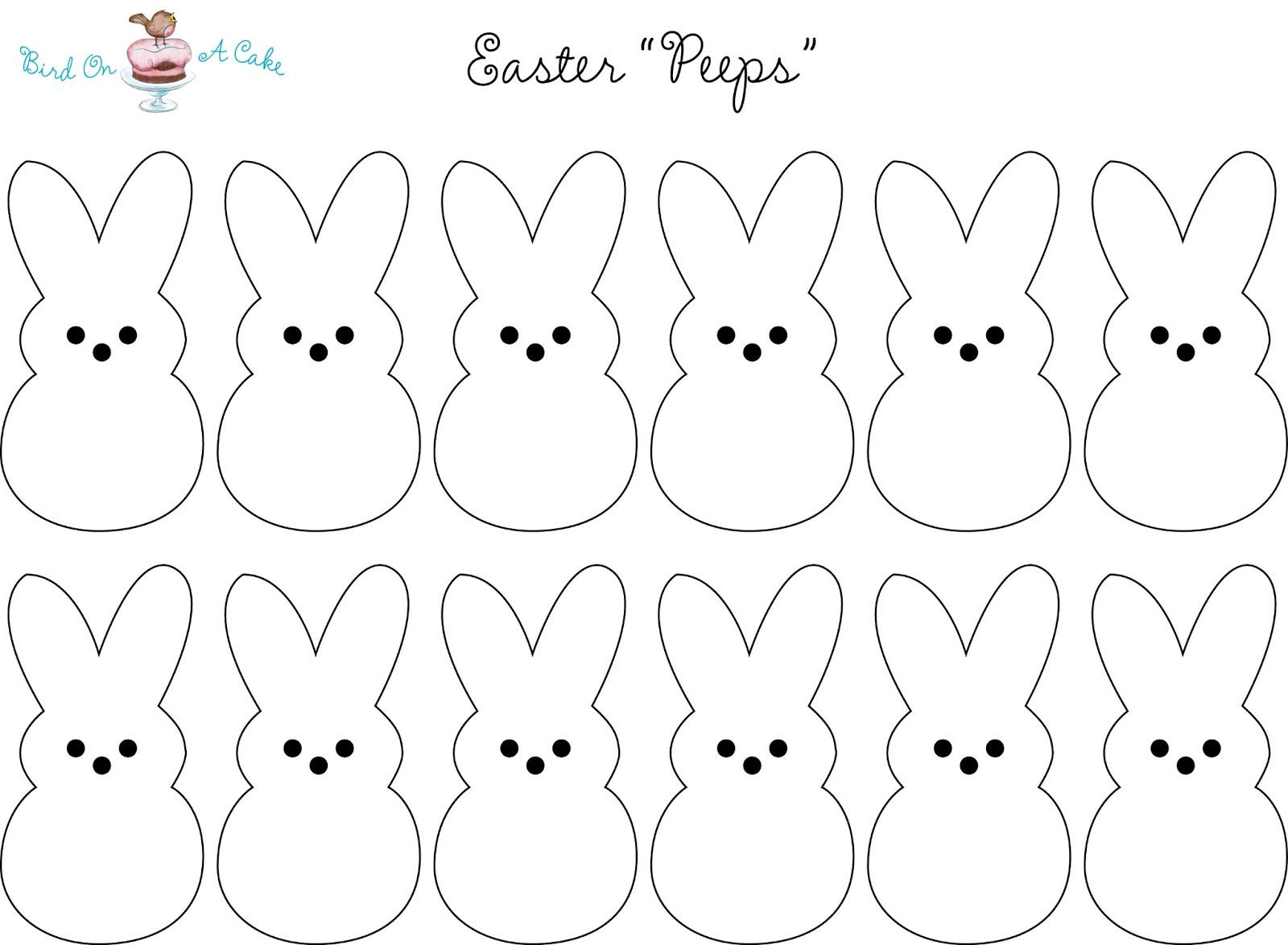 Pin Page pertaining to Free Printable Peeps Template