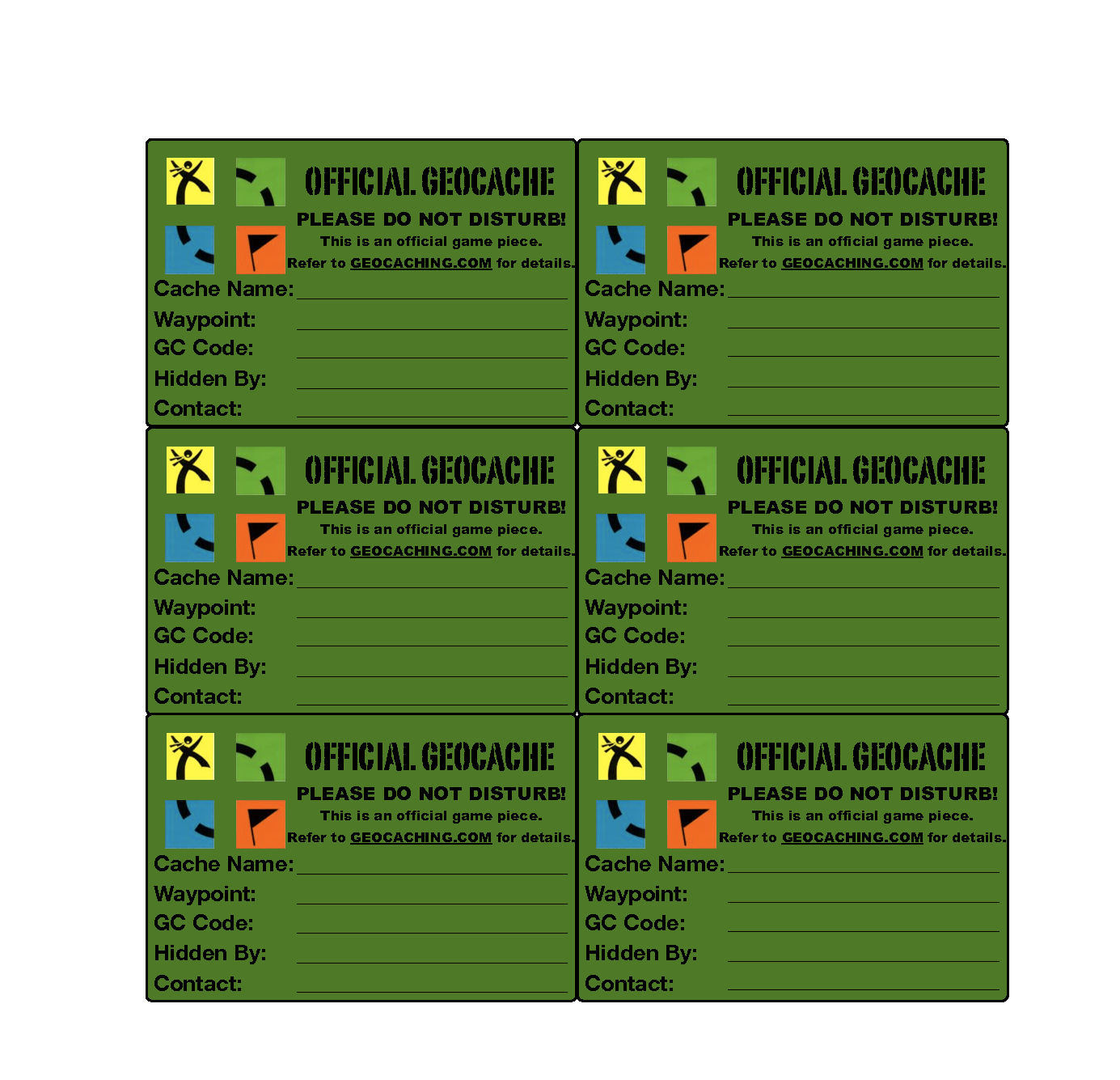 Pin Page pertaining to Geocache Label Free Printable