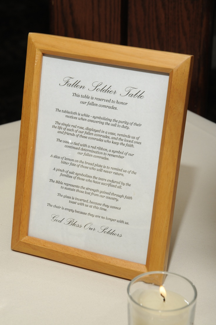 Pin Page throughout Fallen Soldier Table Poem Printable