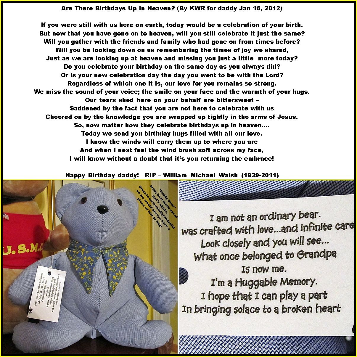 Pin Page with regard to Printable Memory Bear Poem