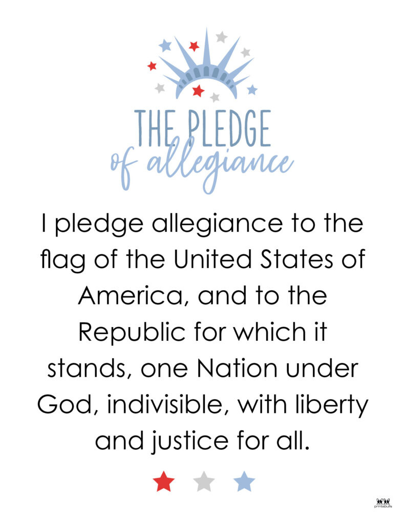 Pledge Of Allegiance Words - 20 Free Printables | Printabulls inside Pledge Of Allegiance Printable Free