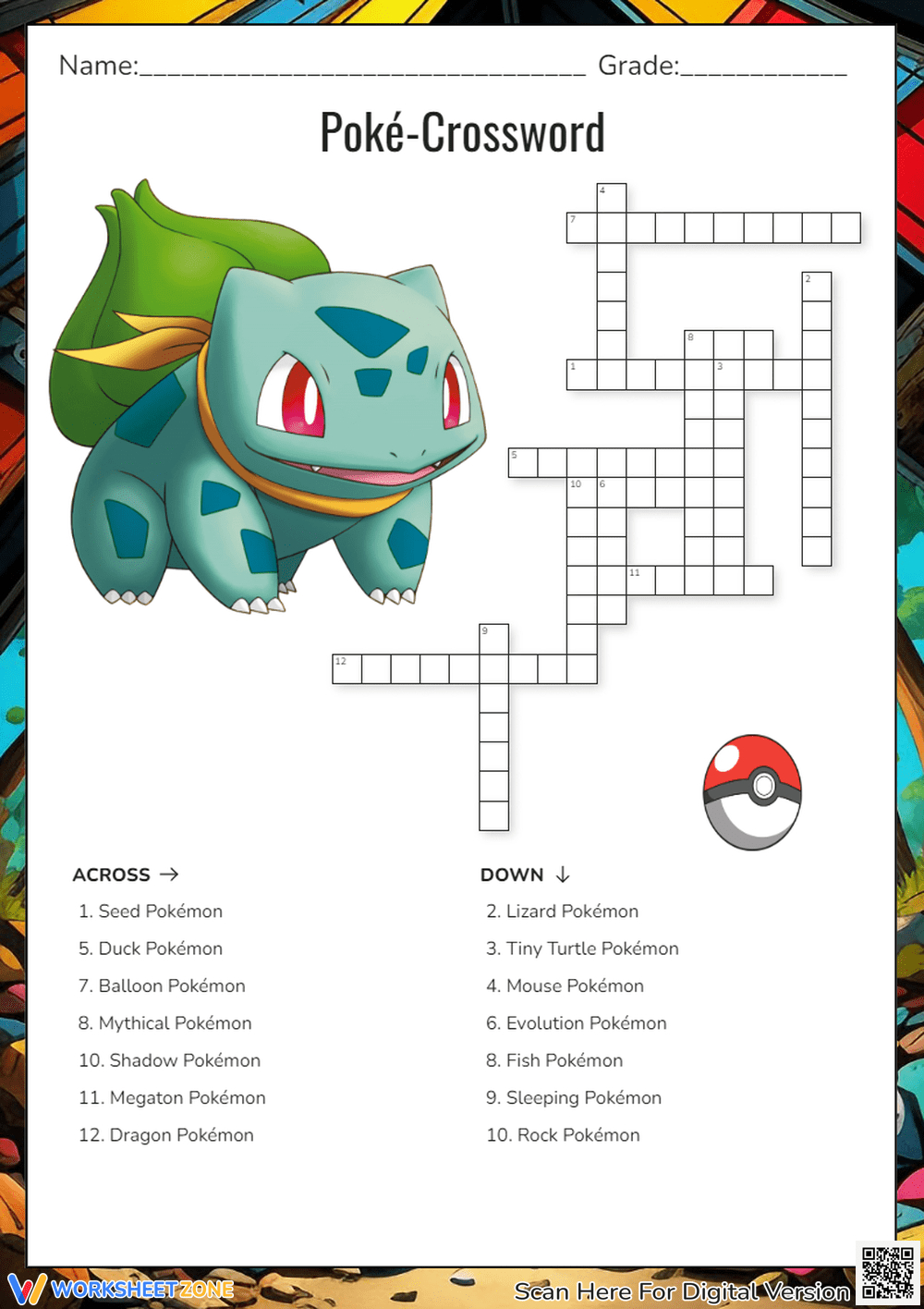 Pokemon Crossword Puzzle Worksheets 2025 for Pokemon Crossword Puzzle Printable