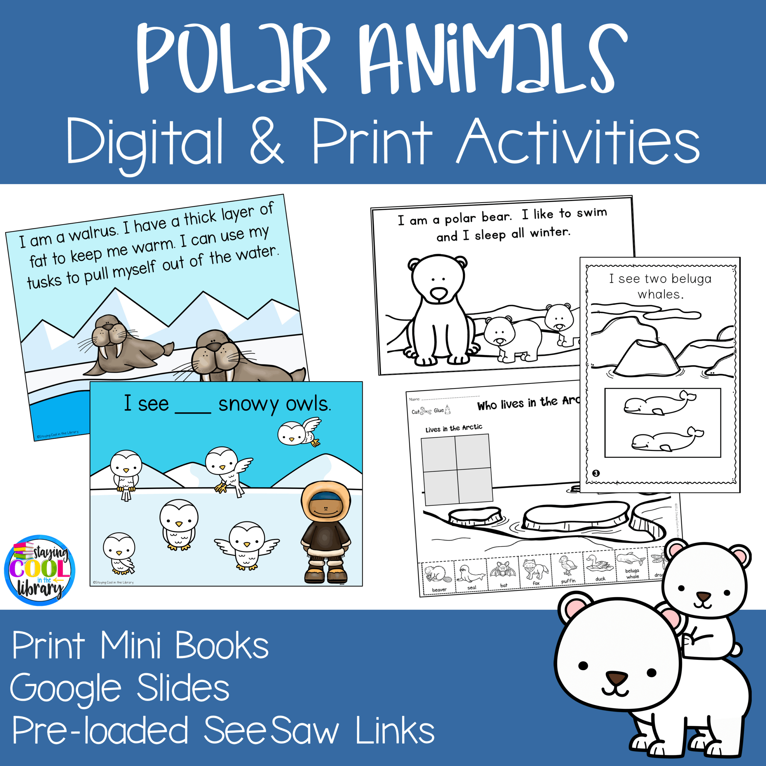 Polar And Arctic Animals - Digital And Print Mini Activities with regard to Arctic Animals Printable Book