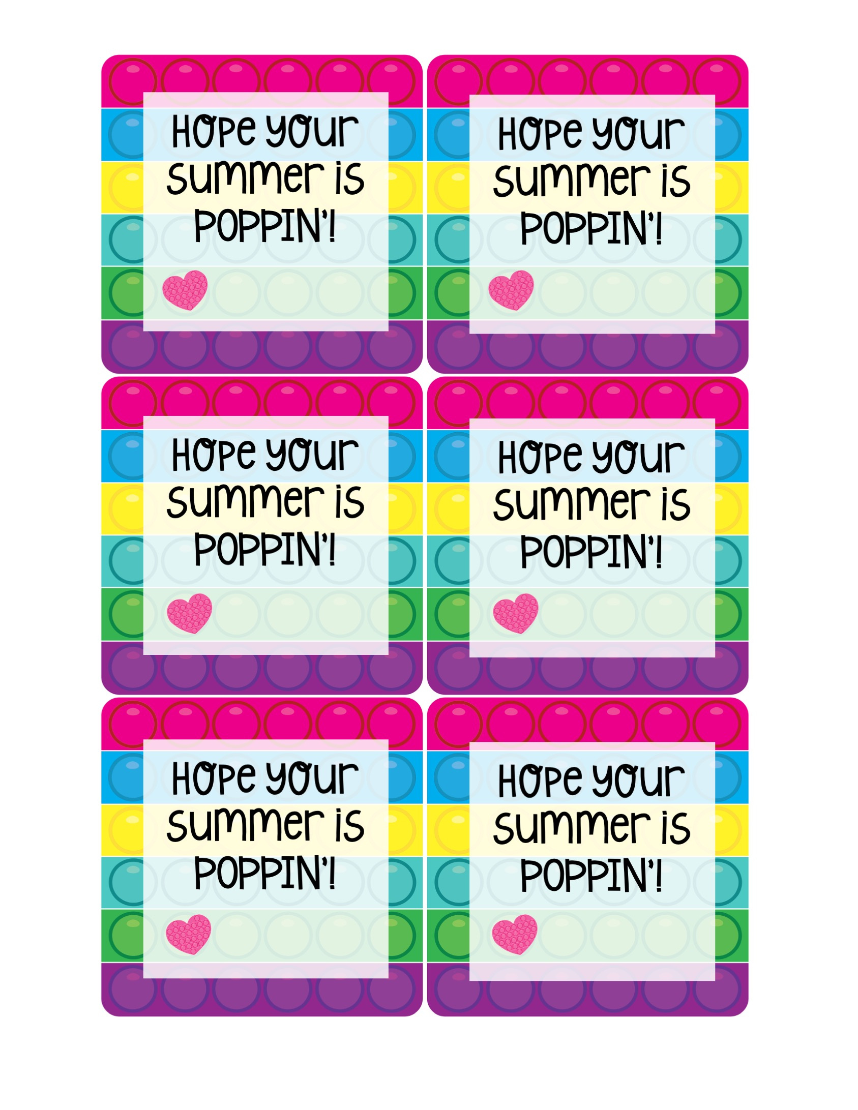 Poppin&amp;#039; Summer Gift Tag - Teaching Mama in Pop It Gift Tag Free Printable