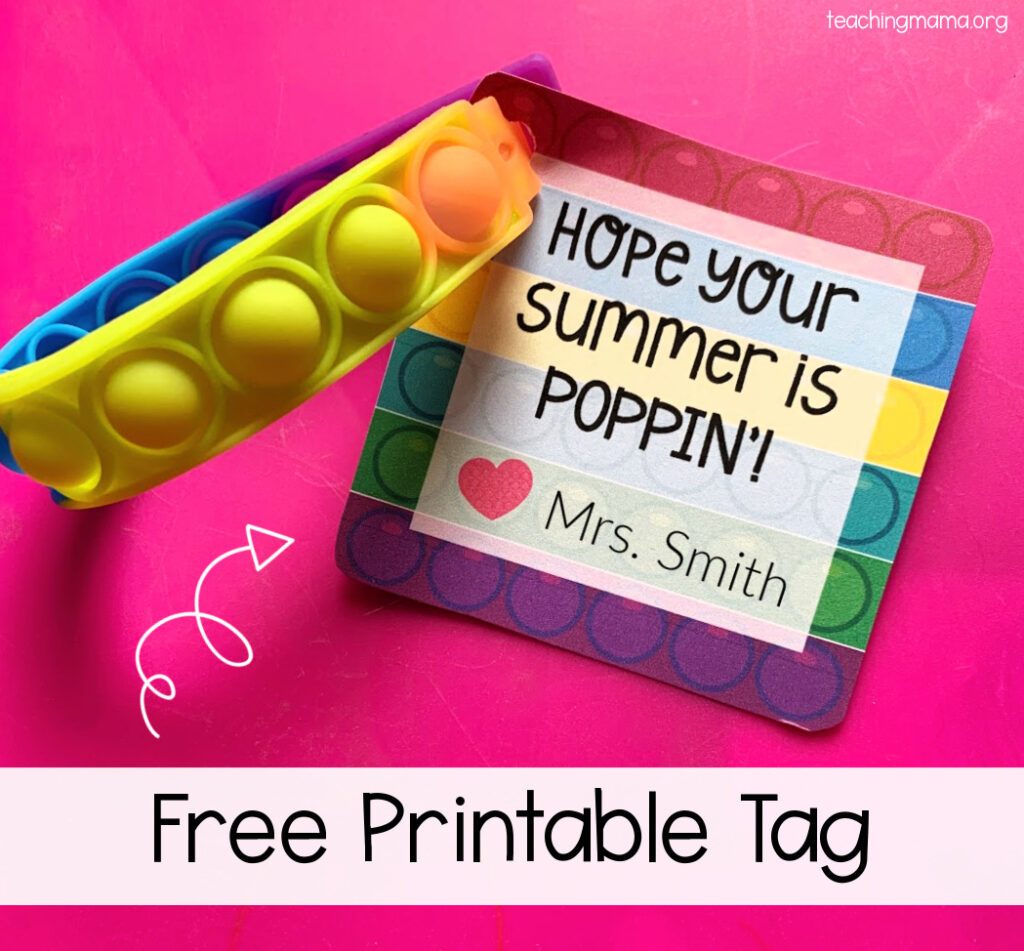 Poppin&amp;#039; Summer Gift Tag - Teaching Mama throughout Pop It Gift Tag Free Printable