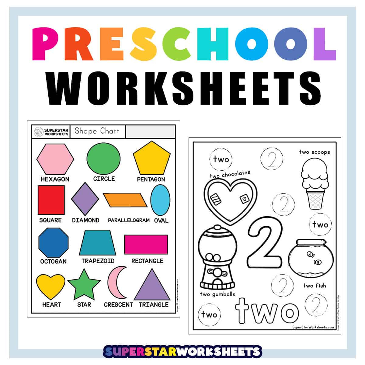 Preschool Worksheets - Superstar Worksheets with Printable Worksheets For Preschoolers