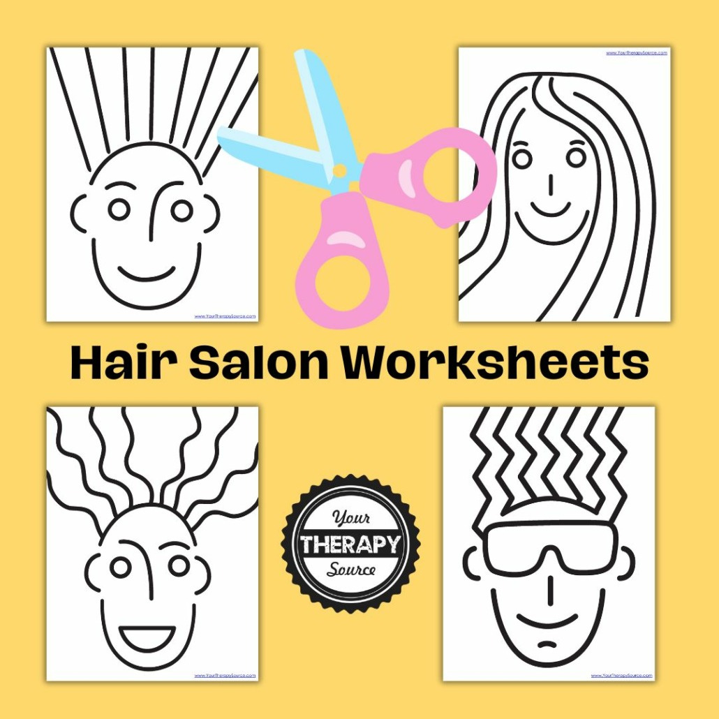 Pretend Play Hair Salon Worksheets - Free Scissor Practice in Hair Salon Dramatic Play Free Printables