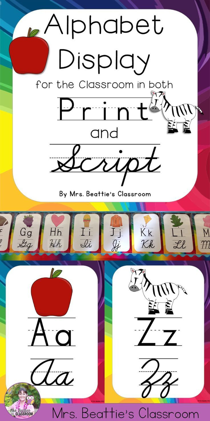 Print And Cursive Alphabet Posters In A Rainbow Theme - Cursive intended for Printable Cursive Letters For Classroom Display